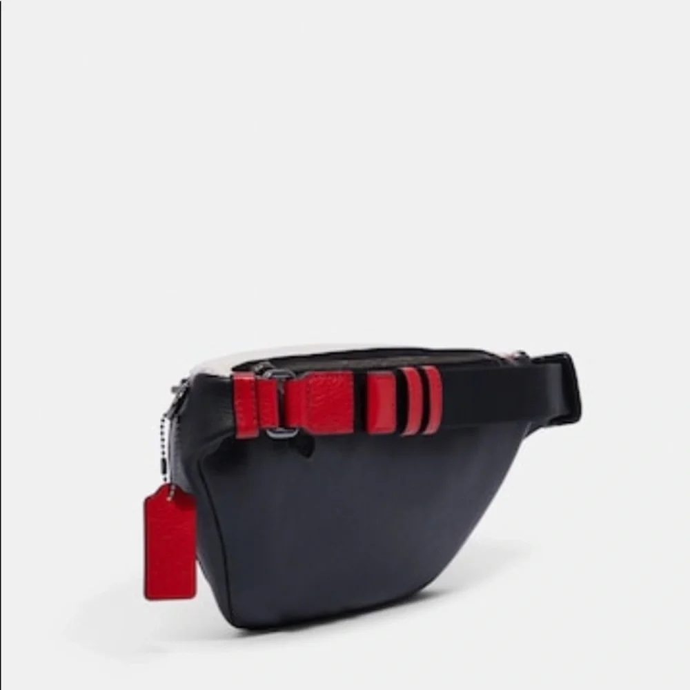 Authentic COACH Pebbled leather Mickey mousse Keith Disney 2 zips belt bag - Picture 15 of 16